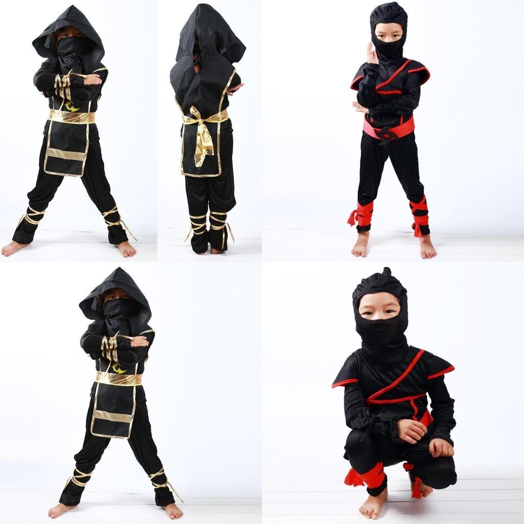 Stunning Boys Kids Ninja Assassin Samurai Warrior Fancy Dress Costume For Halloween