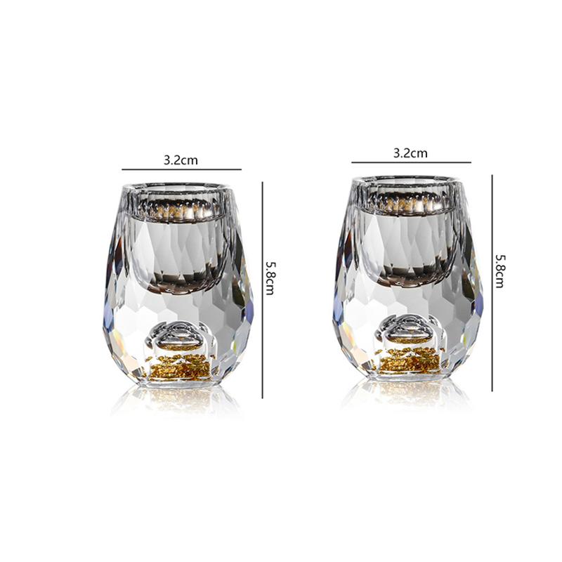 

50 мл/15 мл золотая фольга стакан для спиртных напитков роскошный бокал для вина с толстым дном элегантный ромбовидный стакан байцзю изысканные кружки для бренди виски 2pcs