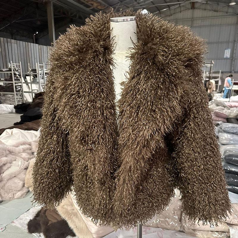 

Зимние теплые куртки из искусственного меха, женские повседневные короткие кардиганы, искусственный мех, пальто для женщин, утолщенная свободная куртка из искусственного меха M коричневый