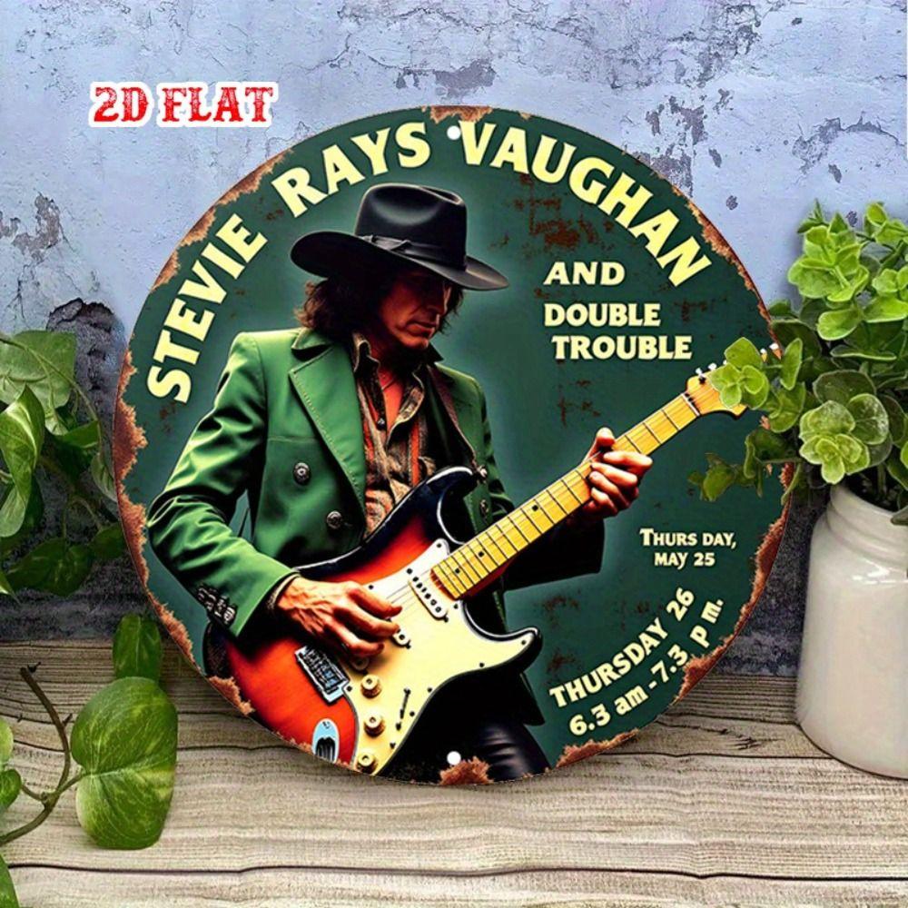 Vintage Rock Guitar Metal Wall Art 20x30cm Home Decor Tin Sign
