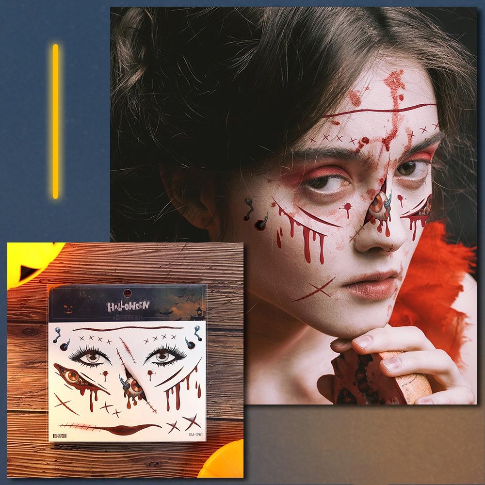 Waterproof Face Decorations Sticker DIY Temporary Scar Stickers Body Art Decals Halloween Party