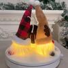 Christmas Snowman Gnomes Plush, Handmade Gnomes Plush Christmas Decorations with Light for Christmas Home Decor Grils Boys Gifts