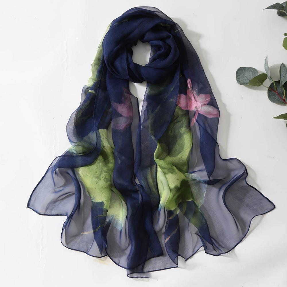 Floral Printing Thin Scarf Sun Protection Wrap Headscarf  for Beach and Sun Protection
