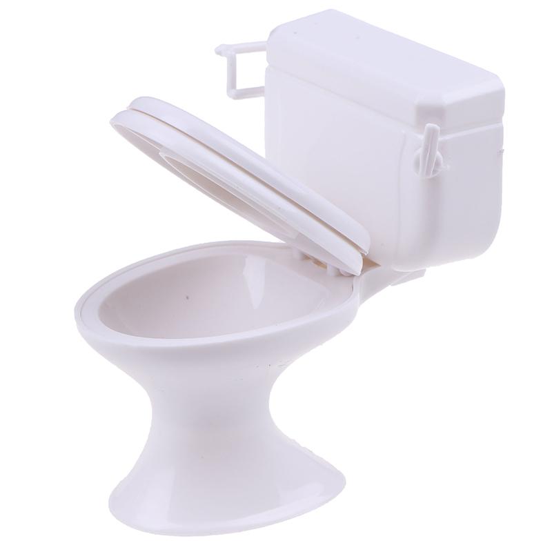 1:12 Dolls Accessories Vintage Dollhouse Furniture Bathroom Modeling White Toilet Doll House Miniature Baby Pretend Toys