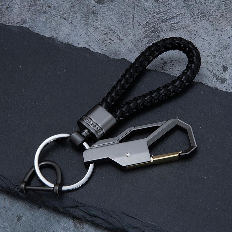 Men's High-End Woven Rope Keychain: Anti-Lost Key Ring for Cars & Motorcycles