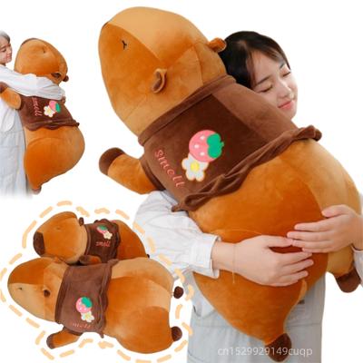 55-95 cm Cartoon Riesiges langes Capybara-Plüschpuppenkissen Hochwertiges weiches Kapuzen-Capybara-Plüschtier Wohnkultur Beschwichtigungspuppe