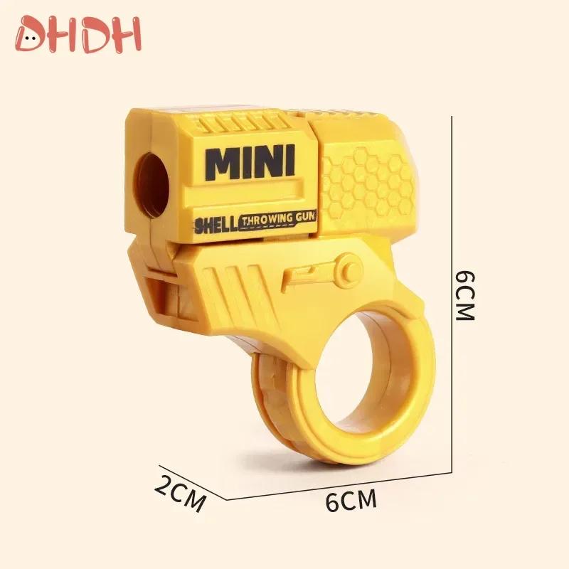 New Decompression Toy Gun Throwing Shell Bullet Gun Fingertip Gyroscope Can Fire Soft Bullet Plastic Finger Gun Decorative Chain