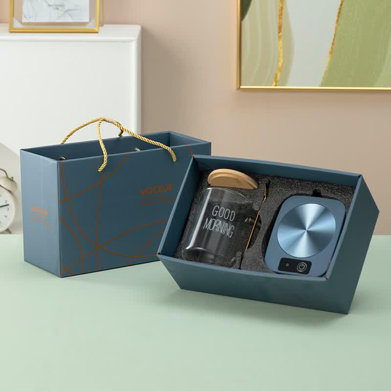 LISM Mug Warmer & Coaster with Glass Cup