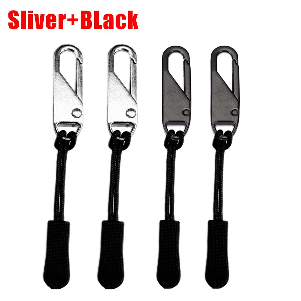 Universal Zipper Pulls with Cord Quick Instant Zipper Repair Kit Metal Zipper Sliders Replacement Bags Clothes Extend Puller