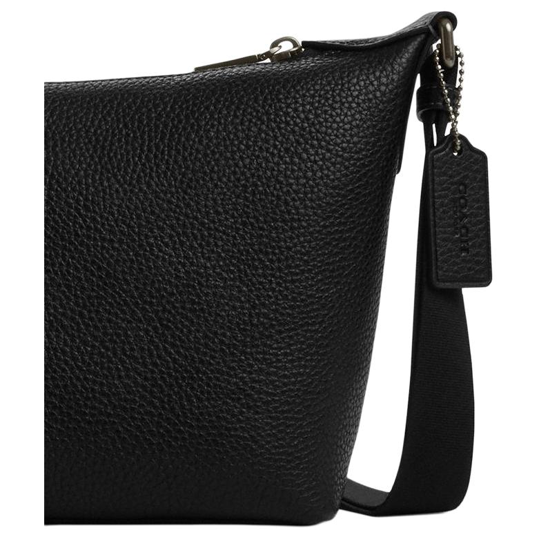 Coach Finn 25 Logo Embossed Leather Crossbody Bag Medium Women Bags Black CCG20-QBBK
