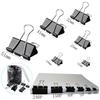 Multicolor Binder Clip Set: Long-tail, Black Metal Clips for Stationery & Paper