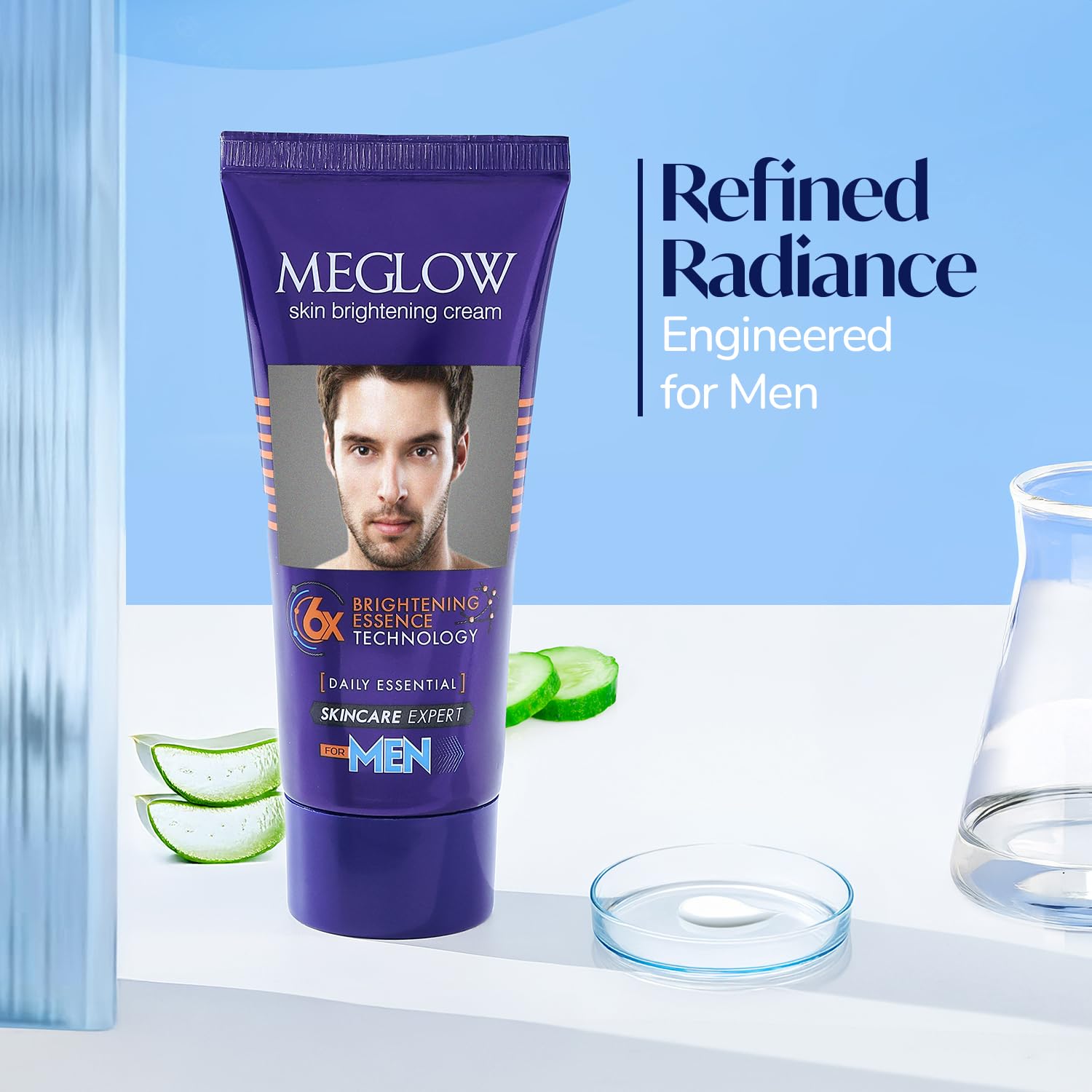 Meglow Skin Brightening & Whitening Cream For Men | Face Cream For Glowing Skin with Vitamin E | Reduces Dark Spots, Prevents Pigmentation, & Evens
