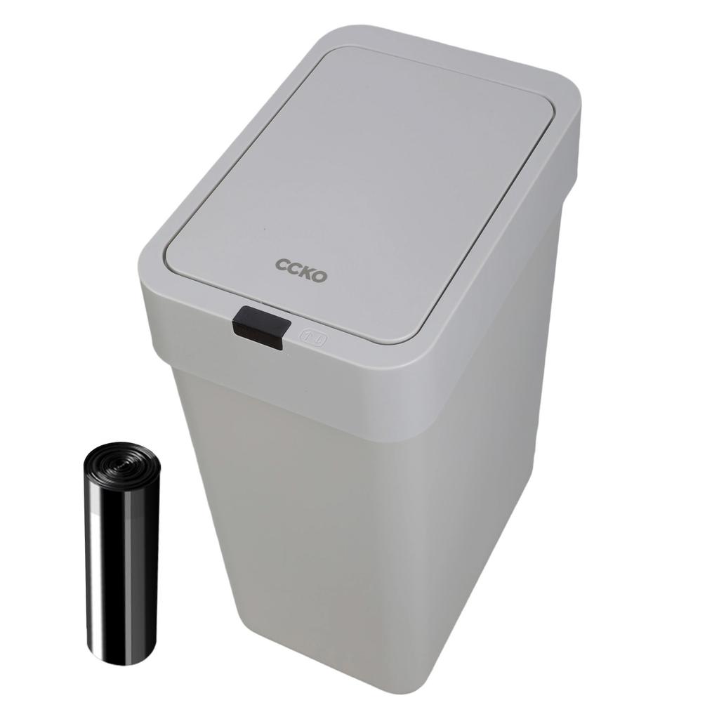 Ingelligent No Touch Trash Bin Waterproof Odor Control Automatic Garbage Can for Small Space Bathroom Living Room Office