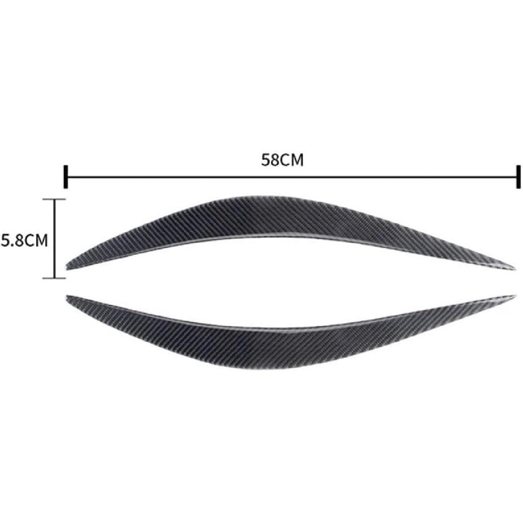 Car Headlight Eyebrow, Carbon Fiber Look Headlight Eyebrow Trim, Compatible for Infiniti Q50 Q60 2014-2019