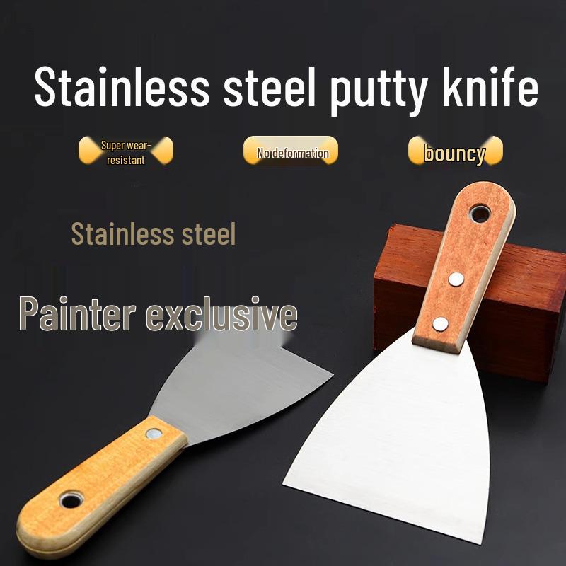 

Утолщенный шпатель и скребок из нержавеющей стали для заделки швов и декорирования 3-inch Wooden Handle Putty Knife - 1 piece