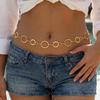 INS Style Metal Circle Waist Chain - European & American Fashion Street Style Geometric Ring Body Chain
