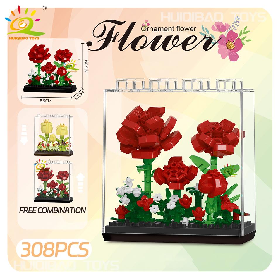 Non-Toxic Moc Bouquet Sunflower Potted Plant Micro Building Blocks Eternal Flower Model Diy Home Desk Decoration Brick Toys Gift