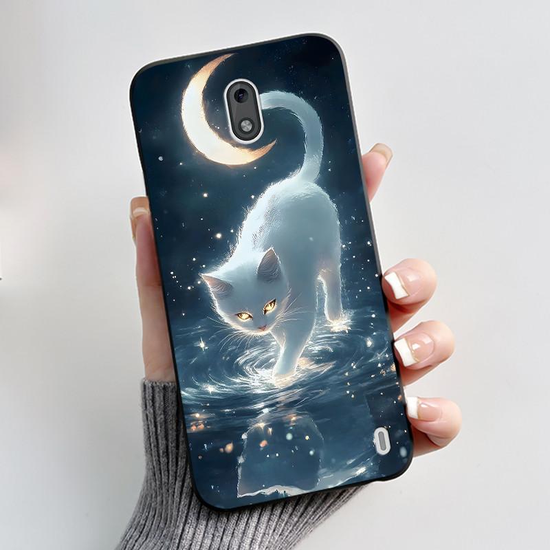 Casing For Nokia 2 2.1 2.2 3 3.1 Case Aesthetic Fashion Cute Cat Shockproof Back Cover Black Slim Soft TPU Silicone Phone Case