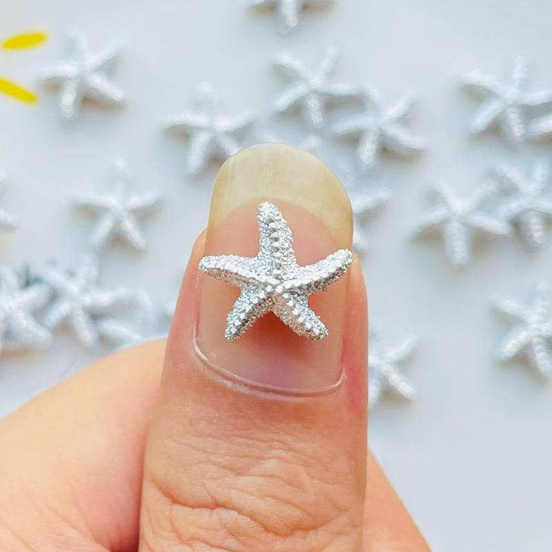 

50/100 Pcs Cute Mini 12*13Mm Starfish Resin Figurine Crafts Flatback Cabochon Ornament Jewelry Making Hairwear Accessories A40 50PCS