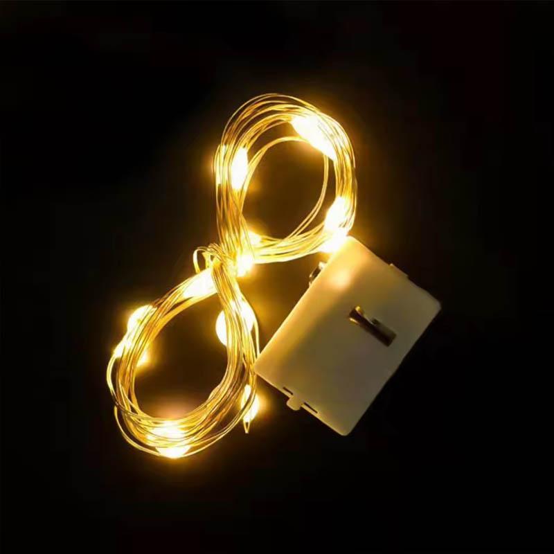 10PCS 1M/39.37 INCHLED String Light Battery Operated Copper Wire Fairy Lights Festive Decoration With Flashing Modes Home Decor