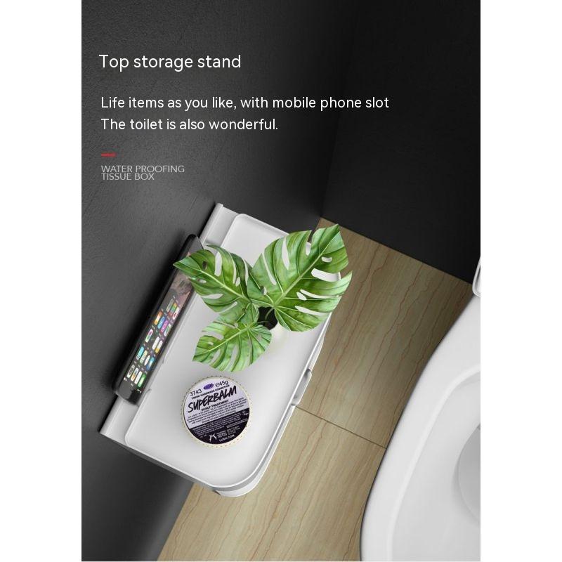 Toilet Tissue Box Toilet Paper Rack Toilet Wall-Mounted Creative Punch-Free Waterproof Toilet Paper Tissue Roll Box