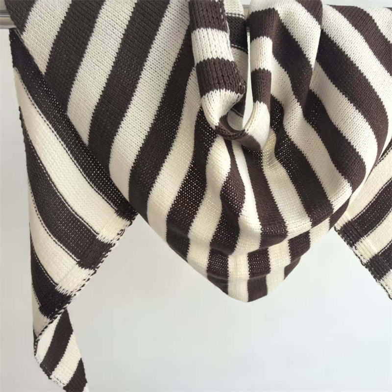 New Women Wool Scarf Shawl Winter Warm Soft Knitted Striped Triangle Fashion Brand Bandana Lady Wool Scarves