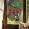 Versatile Seasonal Window Hanging Hummingbird Pendant, Acrylic Stained Glass Style Suncatcher for Home Art Decor Garden Balcony Decoration,