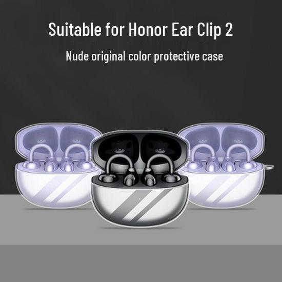 2nd Gen Transparent Anti-drop Earbud Case with Ear Clip Style