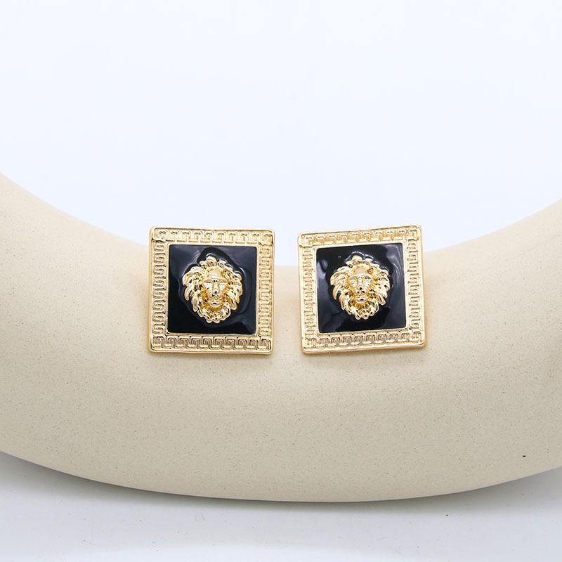 Hip Hop Heavy Metal Collier Homme Pendentif Tête de Lion Colliers à Chaîne Géométrique Pour Femmes Choker de Fête Bijoux Punk Rock d'Anniversaire brown