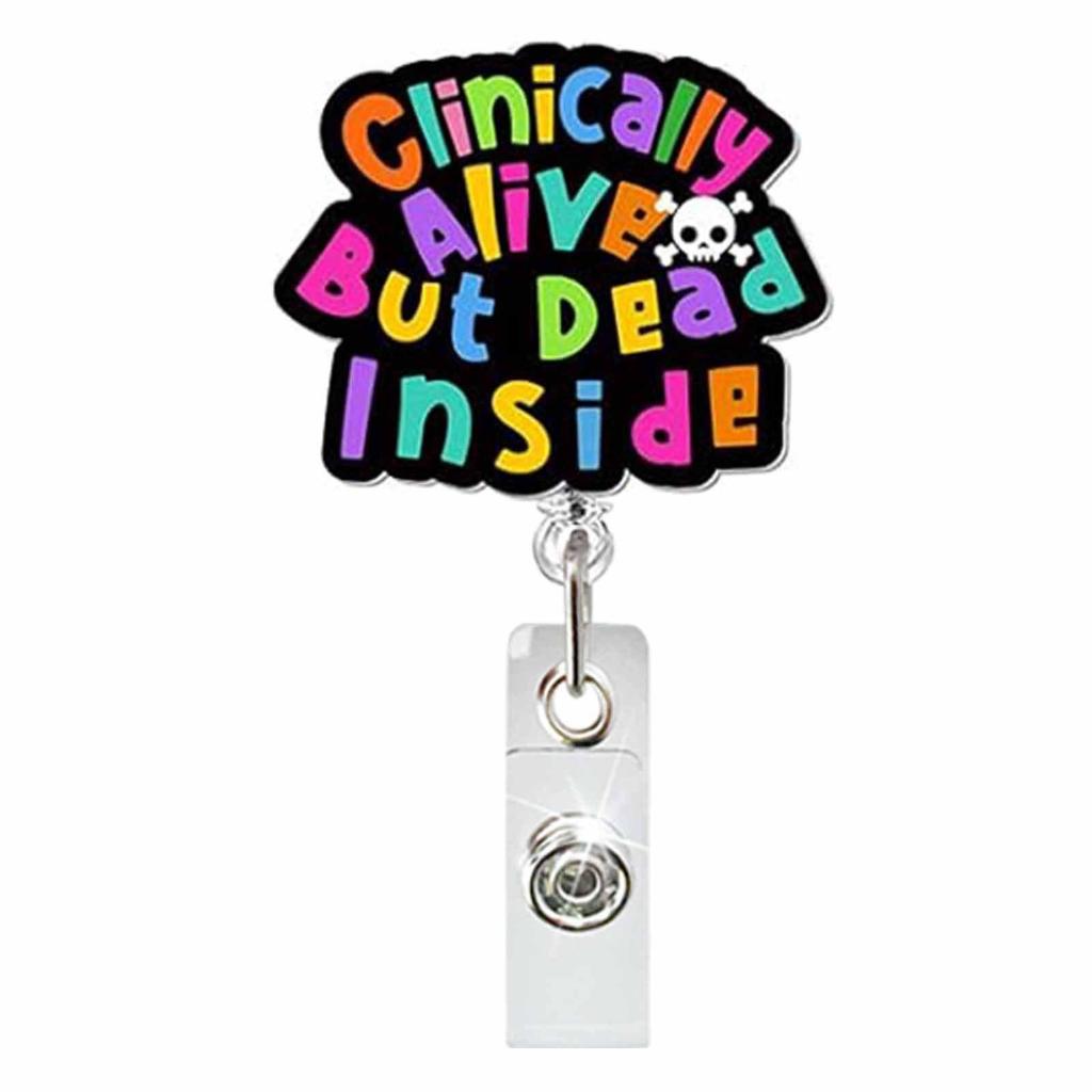 Set of 24 Glitter Acrylic Retractable Badge Holders for Work ID Cards