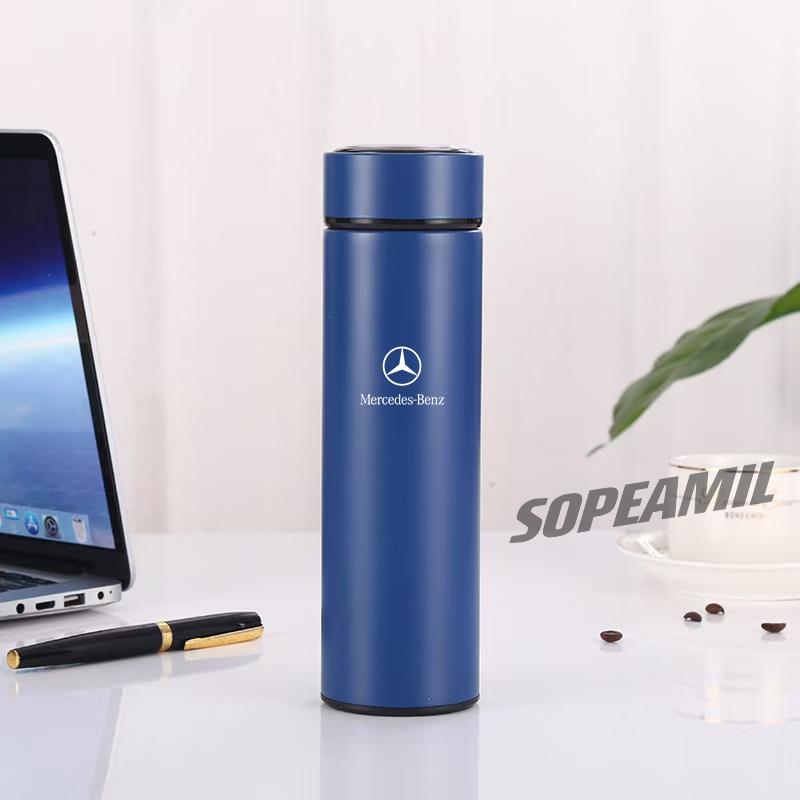 DRZ3  New 2025 500ML Car Vacuum Cup Thermos Mug Temperature Display Coffee Cup Mercedes-Benz A B C E S Class GLA GLC GLK ML SL SLK CLA