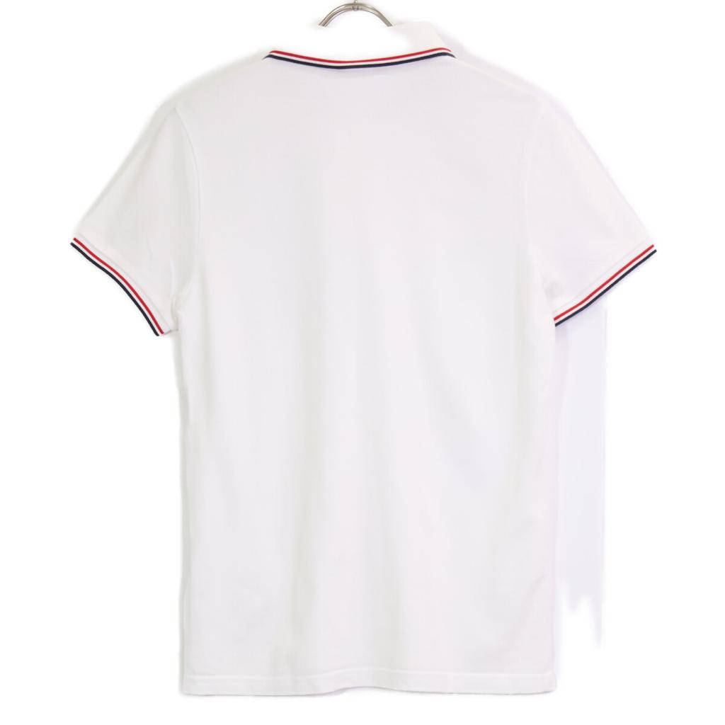 MONCLER White pique polo shirt tops S whiteUsed