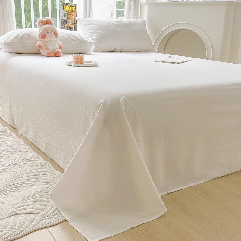 Plaid Thick Skin-friendly Pink Bed Sheet For Student Dorm Single Double Bed
