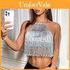 Sexy Womens Mesh Tank Top With Tassels And Glitter For Summer 2025 Beauty Enthusiasts