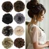 Synthetische Chignon Messy Scrunchies Gummiband Haarknoten Gerade Hochsteckfrisur Haarteil Hochtemperaturfaser Natürliches Kunsthaar