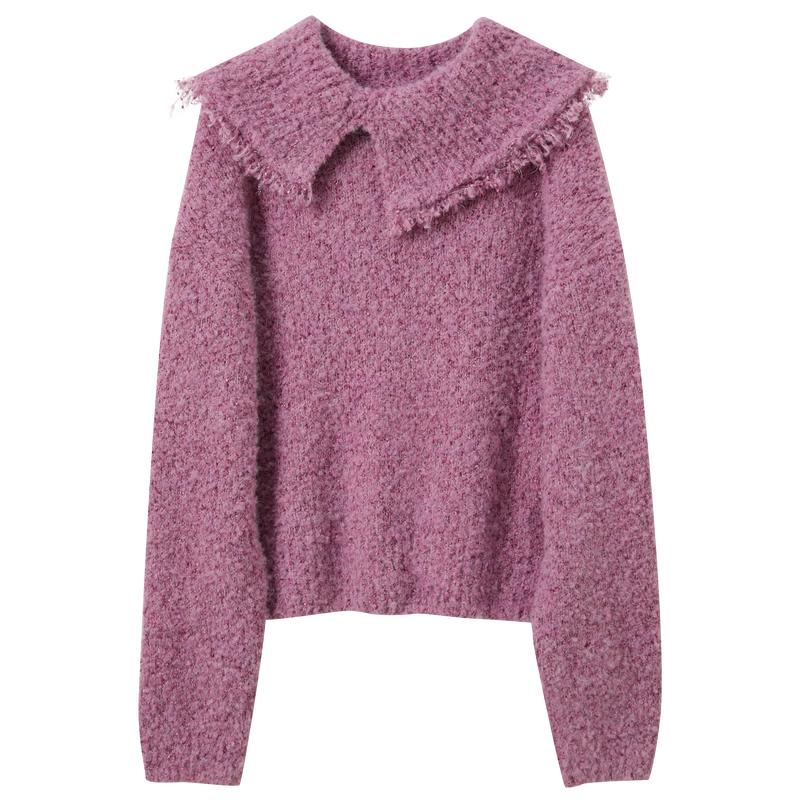 

Sancai 2026 Spring Boucle Yarn Drop Shoulder Pullover Sweater L 165/88A