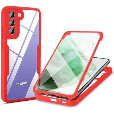 Coque - BOOLING - pour Samsung S22 Plus - Rouge - Protection 360° - Anti-jaunes