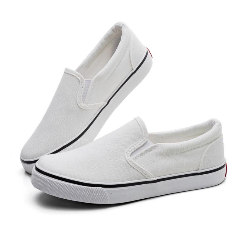Couple canvas shoes women's lazy foot shoes low-top flat-bottomed versatile one-pedal casual large-size board shoes men