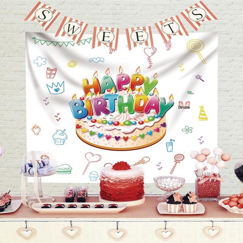 Kids' Birthday Backdrop Curtain - Party Poster Photo Props for a Festive Atmosphere