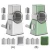 6-In-1 Rotary Cheese Grater with Dicing Blade Stainless Steel Slicer Anti-Slip Multifunctional Vegetable Cutter for Home Kitchen