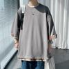 T-shirt estive da uomo larghe di media lunghezza taglie forti maniche a tre quarti streetwear top per esterni