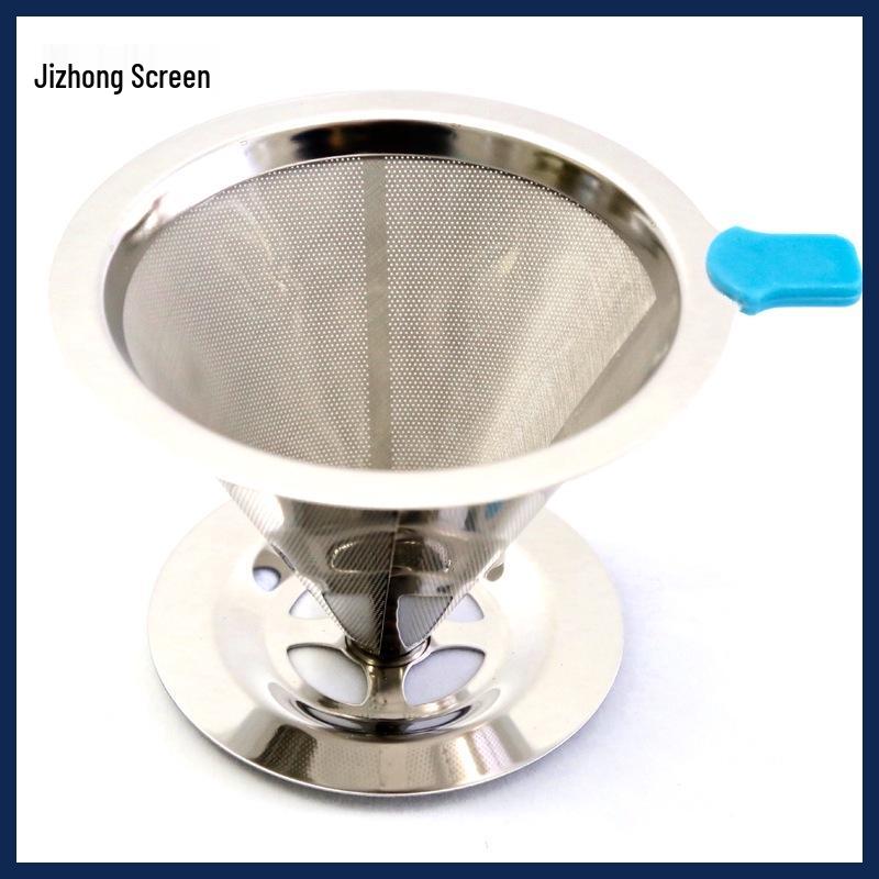 145mm Stainless Steel Coffee Filter with Double-Layer Screen