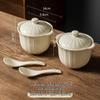 Ceramic Double-Ear Stew Pot with Lid