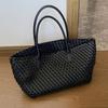 2025 Autumn/Winter New Fashion Big Bag Large Capacity Woven Bag Women'S Handbag Neutral Tote Bag Pu Shoulder Bag