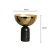 Metal Figurine Desktop Storage Container Candy Tray Flower Vase Metal Handicraft Marble Base Geometric Golden Fruit Bowl