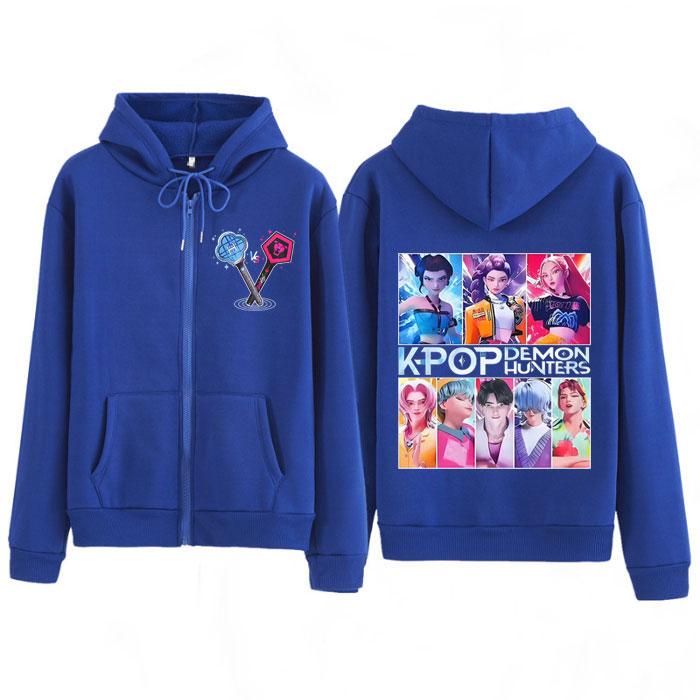 Kpop Demon Hunters Saja Boys Anime Graphic Zipper Hoodies Unisex Fashion Sweatshirt Long-sleeved Aesthetic Fan Gifts Jacket Coat