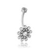 Titanium Belly Button Ring With White Premium Zircons - Tpp-007 1.6/8