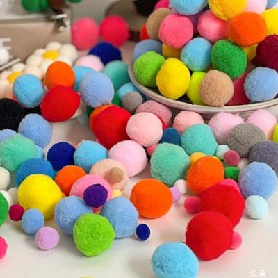 300 Peças/Conjunto Cor Mista Aleatória Bola de PomPom Macio 8mm-30mm Vários Tamanhos Disponíveis Bola Fofa Material Decorativo para Artesanato DIY ZYF
