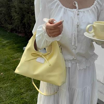 Simple Casual Crossbody Bag Shoulder Bag Spring New Sweet Tie Bow Handbag Women