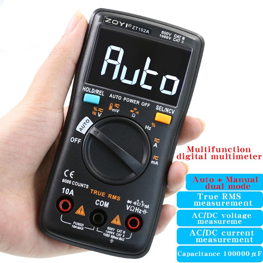 

ZOYI ZT-102A Smart Electrician Multimeter, високоточний багатофункціональний цифровий міні-мультиметр для домашнього використання